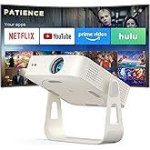 [Officially-Licensed App & Auto Focus]Smart Mini Projector with WiFi and Bluetooth, XuanPad 4K Support Movie Projector, Portable Native 1080P Outdoor Projector with 360° Stand