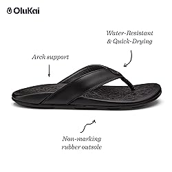 OLUKAI Mekila Men's Beach Sandals, Full-Grain