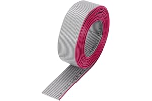 MECCANIXITY 26AWG IDC Wire Flat Ribbon Cable 2m/6.6ft Length 1.27mm Pitch 16 Pin Gray for JTAG/ISP Connecting