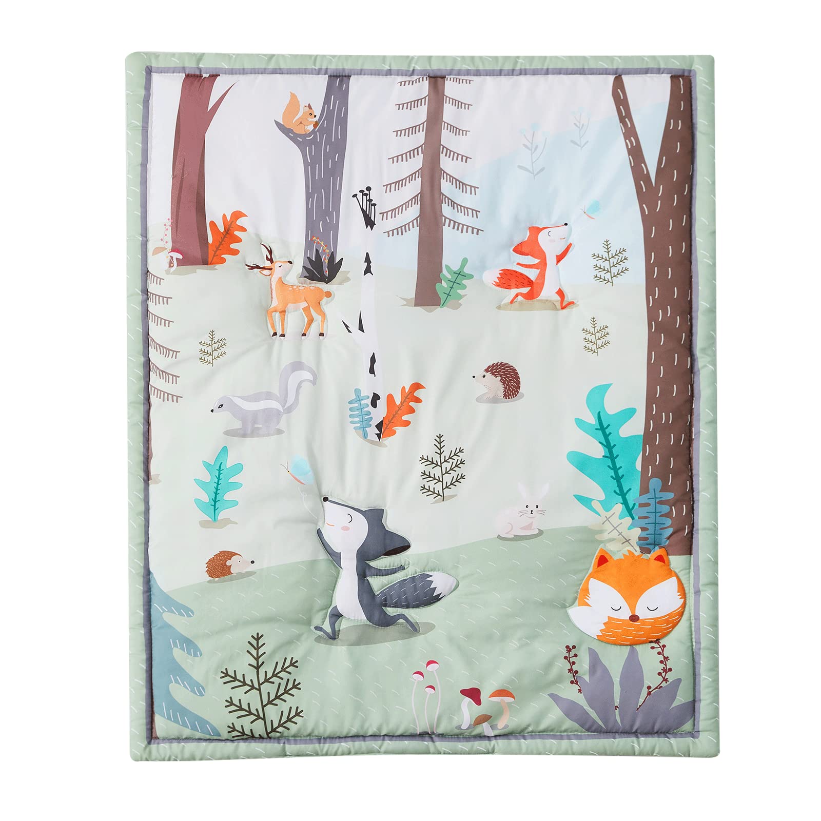 beeweed Animal Themed Baby Toddler Blanket Quilt Cot Comforter Crib Baby Quilts for Boys and Girls Nursery Bed Throw Blanket 84x107cm, Woodland Animals