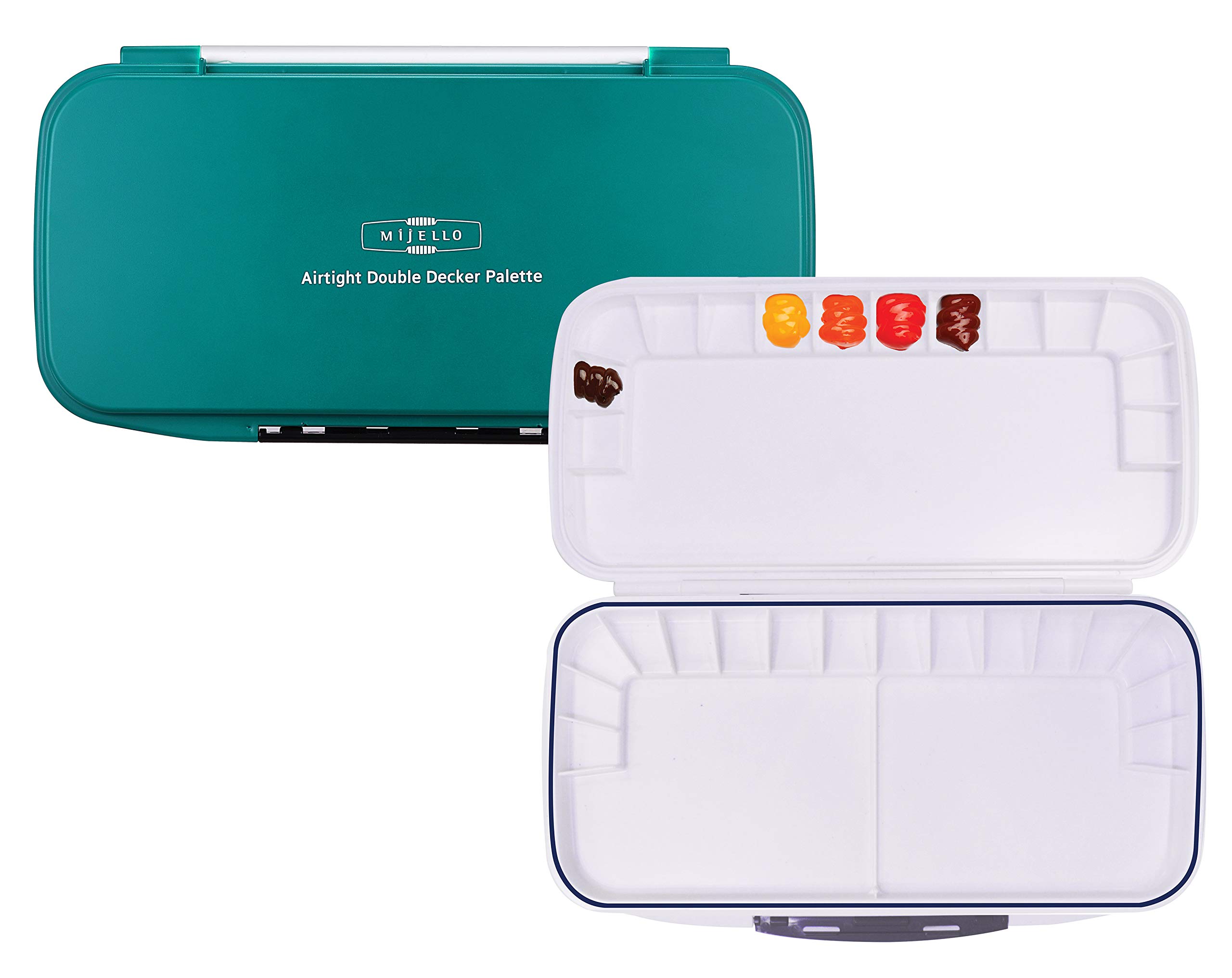 Mijello Watercolour Palette MWP-1630 Airtight Double Decker 30 Wells 335x175x30mm (13.18 x 6.88 x 1.18 inch)
