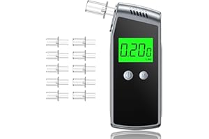 FFtopu Breathalyzer, Professional-Grade Accurate Breathalyzers for Alcohol with USB Rechargeable, Portable Alcohol Breathalyzer Tester with LCD Display & 10 Mouthpieces