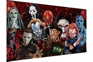 CLENDO Halloween Paint by Numbers for Adults, Horror Large Paint by Number Kits for Beginner, Color Oil Painting Acrylic on Canvas Paints Without Frame for Home Wall Decor（16x24 Inch）