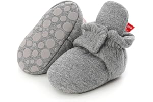 KIDSUN Newborn Infant Baby Boys Girls Fleece Booties Stay On Socks Soft Shoes Non Skid Winter Warm Christmas Slippers
