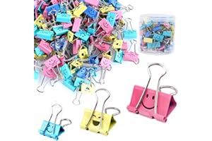 【80pack】 Binder Clips, Limque Paper Clips,Paper Clamps with Colored Cute Hollow Smiling Face,80 Pcs Assorted Size Clip, for Office,Teacher Gifts and Kitchen