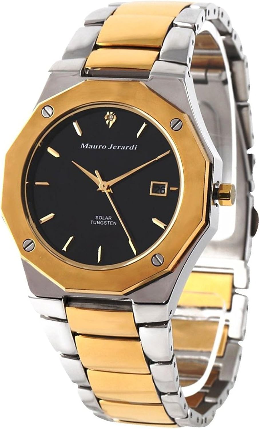 Mauro Jerardi Watch Solar 1p Diamond Tungsten Calendar Mj032 1 Men Amazon Ca Watches