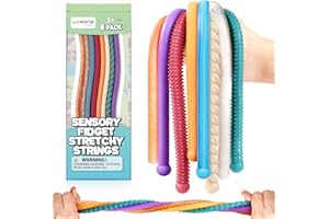 LESONG Fidget Sensory Autism Toys Kids - Textured Stretchy Strings for Adults ADHD Children Stress Anxiety, Flexible & Durable Quiet Fidgets for Classroom Office, Stocking Stuffers Gifts Teens Boys Girls