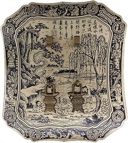 AWCPP Aldaba antigua de cobre, manija cuadrada de la puerta del