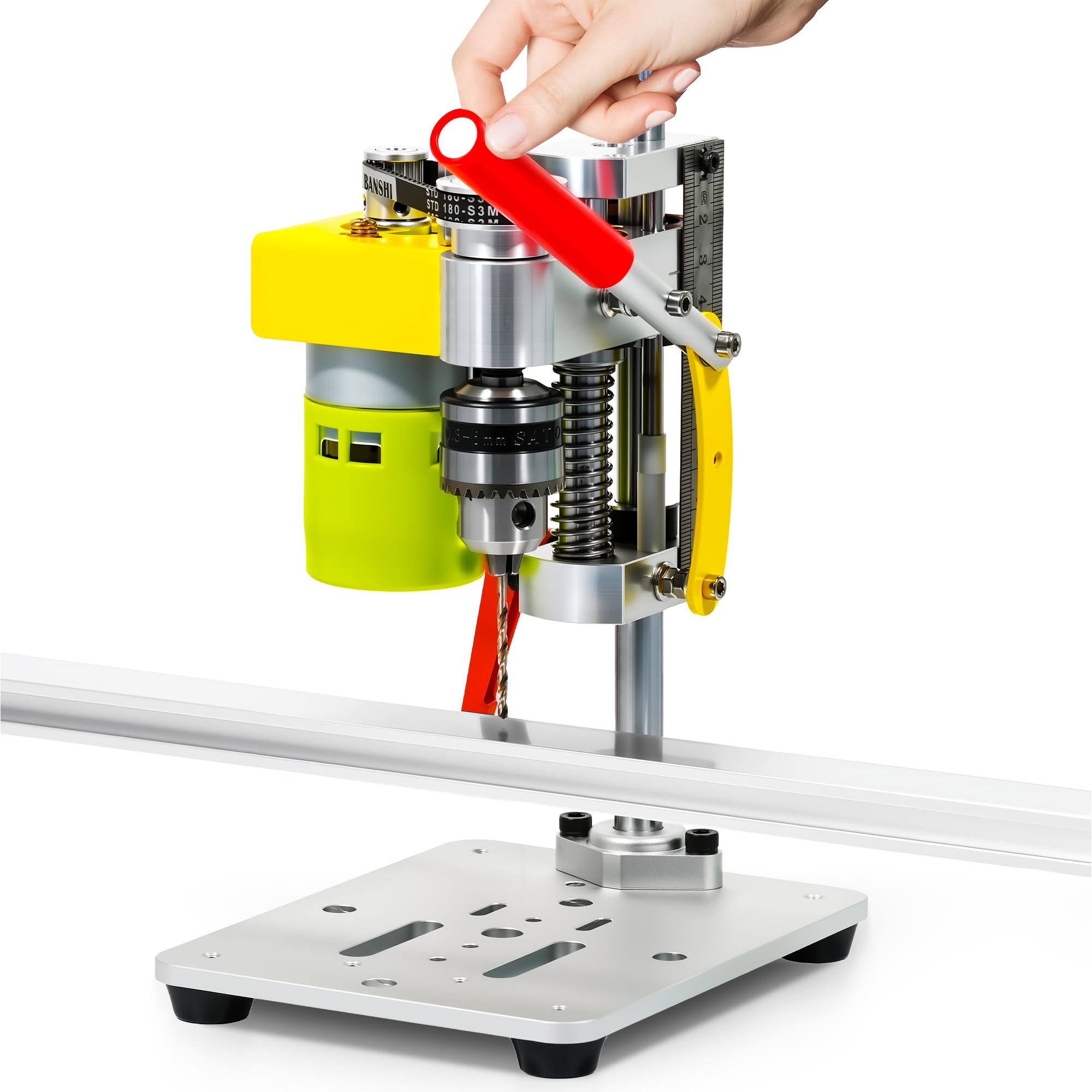 Photo 1 of Electric Mini Bench Top Drill Press, 7 Speed Drilling Machine w/ B10 Chuck for 0.6-6mm Bits, Mefape DIY Metal Woodworking Jewelry Drill Tool