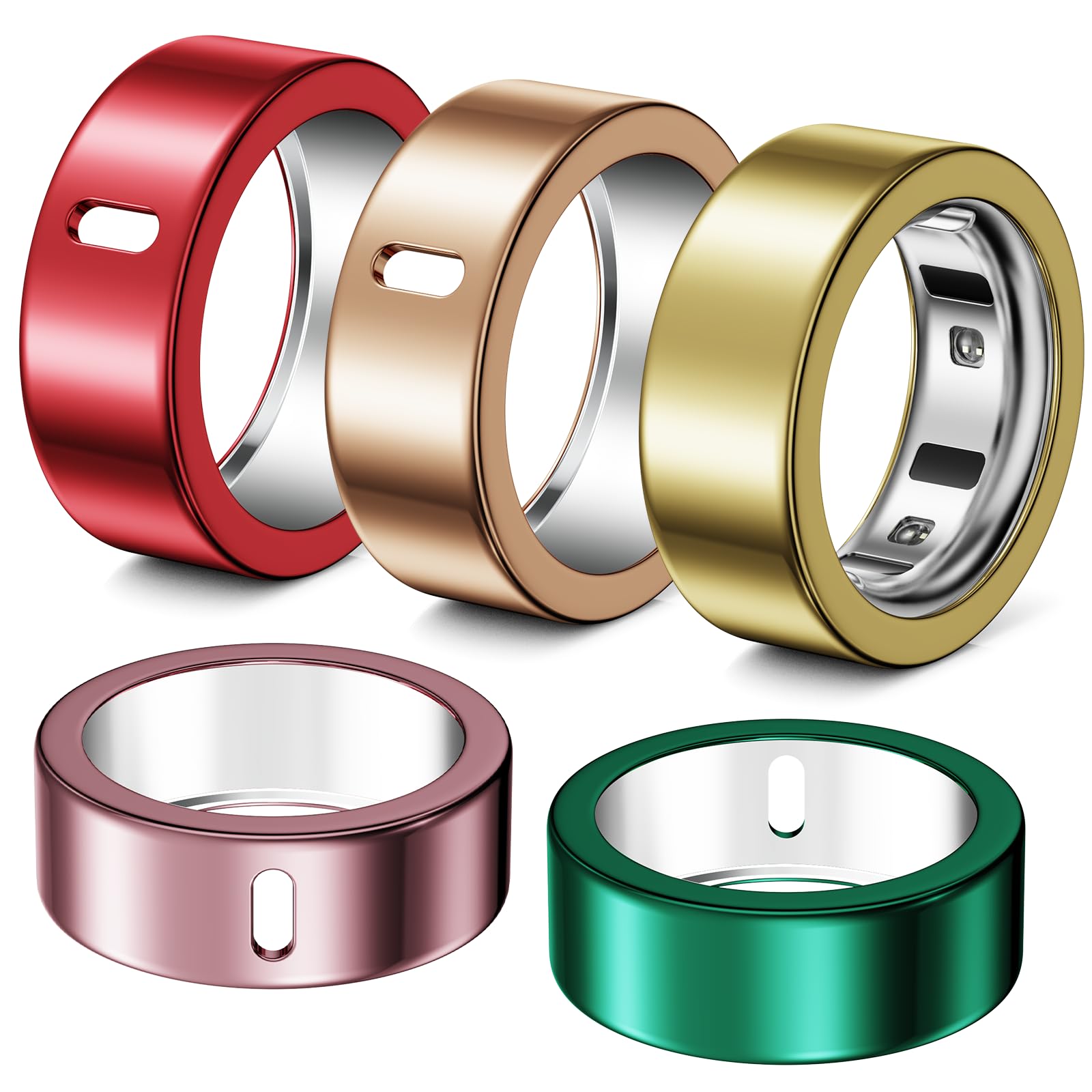 Photo 1 of Hexasider 5 Pack Ring Cover Compatible with Oura Ring Gen 4/Oura Ring Gen 3 Horizon/Heritage, Abrasion-Resistant TPU Case for Oura Ring Protector Accessories for Oura Size 8