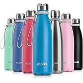 koodee Water Bottle-17 oz Stainless Steel Double Wall Vacuum Insulated Metal Water Bottle, Cola Shape Leak Proof Sports Water Bottle for Kids for School (Sky Blue)