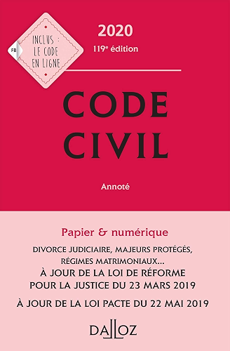Download Code civil 2020, annoté - 119e éd. (Codes Dalloz Universitaires et Professionnels) PDF