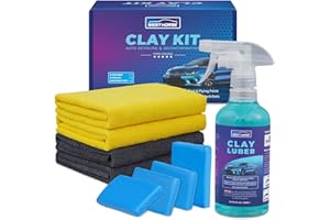 WEST HORSE Clay Bar Kit - 4 Pack 400g (4x100g) + 16.9 fl. oz Lubricant + 4 Pack Microfiber Cloth for Car Detailing