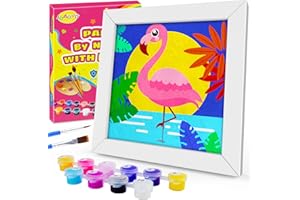 JOAOYO Paint by Numbers for Kids Ages 8-12 Easy Acrylic Paint by Number Kits for Girls Boys Adults with Wooden Frame Oil Painting Kits for Kids Ages 4-8 Perfect for Gift Home Decoration (Flamingo)