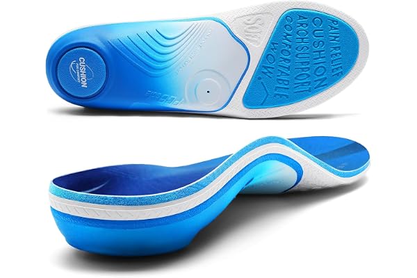 PCSsole Orthotic Insoles Pro for Plantar Fasciitis Relief - 240+lbs Heavy Duty High Arch Support Inserts with Max Cushion & C