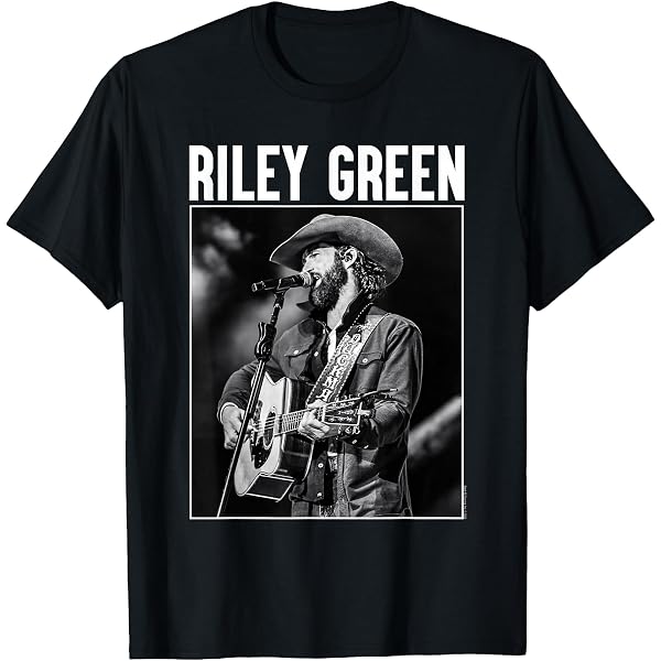 T-shirt Graphic Riley Green Tour - Taille S à 5XL, Couleur Charcoal (Neuf Avec étiquettes)