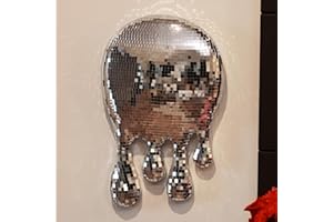 Reimagine Discovery Drippy Disco Ball Decor, Wall Decor Aesthetic with Maximalist, Unique & Funky Style, Cool Room Decor for Bar Carts, Melted Disco Ball Abstract Wall Art, Perfect for Modern Homes