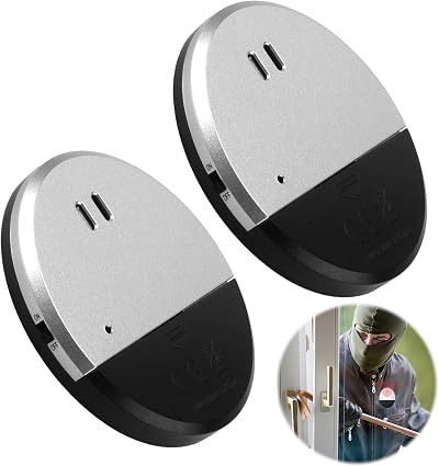 GBULTR 2pcs 130dB Window Vibration Alarm Sensor Ultra Slim Stick-on Security
