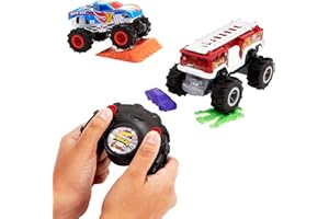 Hot Wheels RC Monster Trucks 2-Pack, 1 Race Ace & 1 HW 5-Alarm in 1:24 Scale, Full-Function Remote-Control Toy Trucks