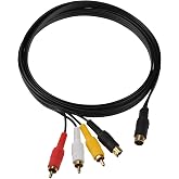 Mcbazel S-Video AV Cable for Sega Saturn - High Performance RCA Composite &amp; S-Video Audio Video Cord Replacement, Compatible with Sega Saturn Console