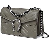 MYHOZEE Crossbody Bags for Women - Snake Printed Clutch Purses Leather Chain Shoulder Bags Evening Handbags