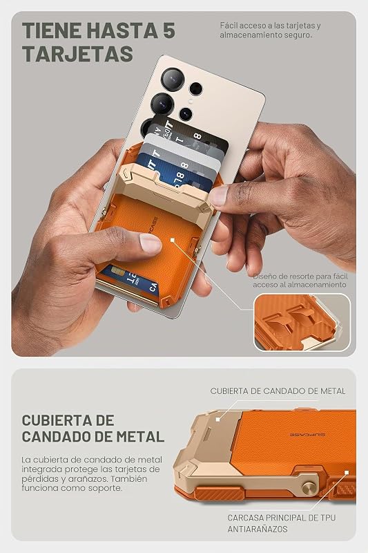MagSafe Cartera Magnética para Hombre [Bloqueo RFID][Hold 5 Cards][Soporte Ajustable][com Anillo Magnético] Trípode para Samsung Galaxy S25/24, iPhone 17/16/15/14 y Google Pixel 10 (Coral) — foto 5 de 8