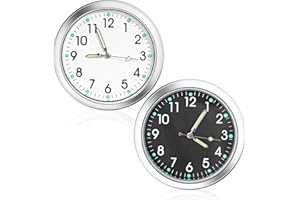 FOYTOKI 2pcs Small Analog Car Clock Dashboard Stick Clock Luminous Car Accessories for Dashboard