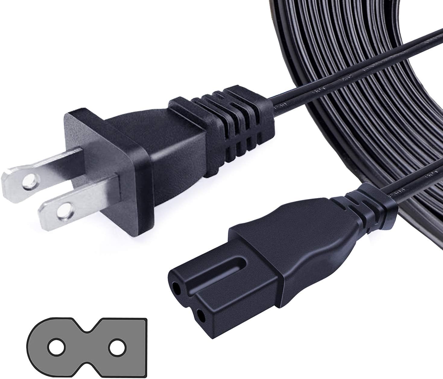 UL Listed 8ft 2 Prong Power Cord for Vizio TV LED E M