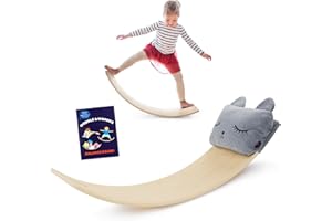 Battat Education – Wooden Balance Board for Toddlers – Montessori Wobble Toy for Core Strength & Coordination – Durable Wood Construction – Active Play for 3+ Years