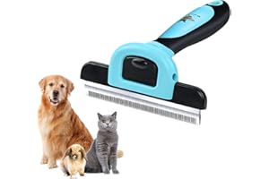 RUCHER Pet Deshedding Grooming Brush for Dogs and Cats. Suitable for Short & Long Hair, Reduce Shedding by 95%, Reliable, Easy to Use and Best Value Pet Deshedding Tool. (Blue)