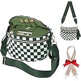Bum Bag Checkered Crossbody Bag for Women, Nylon Bum Bags with Adjustable Strap Oversized Waist Purse Women's Large Fanny Pack