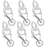 Qulltk 925 Sterling Silver Lobster Clasp with Closed Jump Rings,Necklace Clasps and Closures Lobster Claw Clasp Suitable for Jewelry Making Findings and Bracelets