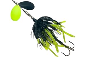 Delong Lures - The Berserker, Bucktail Fishing Lures - Bucktail Jig with Inline Spinner, Musky & Pike Baits Spinnerbaits, Tackle for Freshwater and Saltwater Fishing, Made in USA
