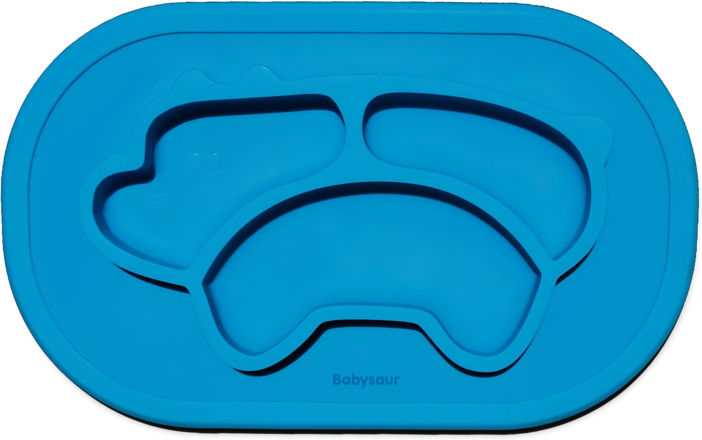 Silicone Placemat Highchair Feeding Tray Food Placemat for Kids, Toddlers and Children - Cute Pet Dog Silicone Plate, Non Slip Suction Plate Bowl (Blue)