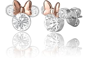 Disney Womens Minnie Mouse Birthstone Stud Earrings - Minnie Mouse Earrings - Birthstone Jewelry - Disney Jewelry