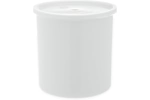 Carlisle FoodService Products Classic Round Storage Container Crock with Lid for Kitchen, Restaurants, Home, Plastic, 2.7 Quarts, White