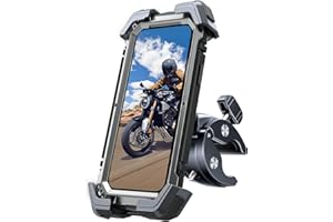 Bovemanx Motorcycle Phone Mount Holder, [Ultra-Stable][7 inch Phone Friendly] Bike Holder Handlebar Cell Clamp Harley Accessories for iPhone 16 15 14, 4-7" Smartphones