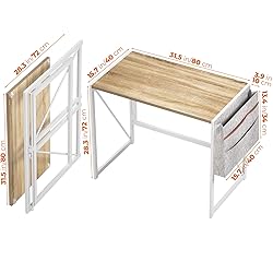 SOROGRA Folding Desk with Storage Pocket for Small