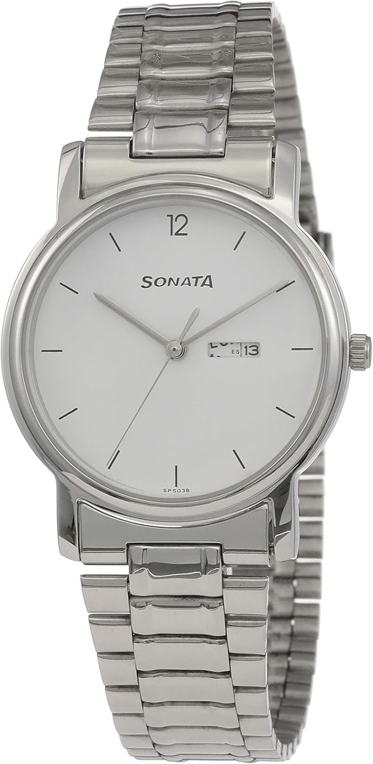 Sonata Classic Analog White Dial Men's Watch 1013SM06