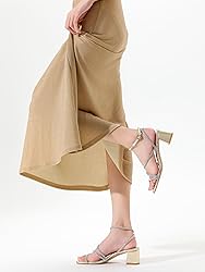 Shoe'N Tale Strappy Heels for Women Low Chunky