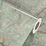 Vinyl 15.7" x 472" Green Marble Contact Paper for