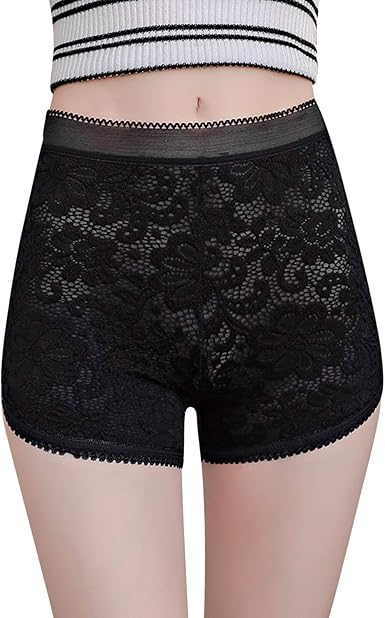 Amazon.com: Anti-Chafing Underwear Slip Shorts Under Dresses Safety Lace Boyshort for Girl Black