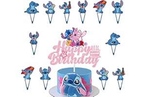 CYNCOY 37 Pcs Birthday Cartoon Cake Topper and Cupcake Toppers Set, Cupcake Toppers Cake Decorations, Birthday Party Supplies for Anime Birthday Decorations (Sti)