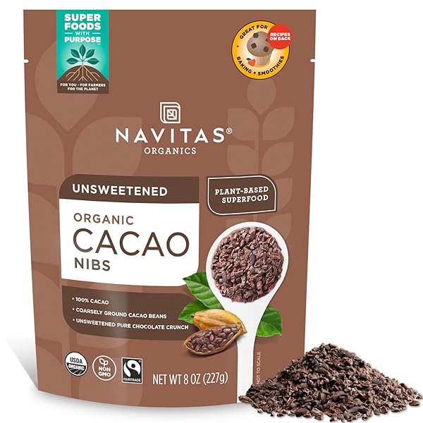 NAVITAS ORGANICS CACAO NIBS – UNSWEETENED DARK CHOCOLATE...