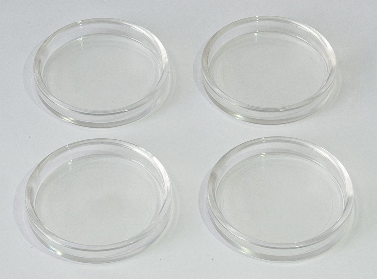 Set of 4 Pianelli Piano Coasters Transparent 70 mm Floor Protectors