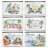 SEAOYOZO 6 Pcs Florida Makeup Bag Gifts for Women Florida Themed Souvenirs, Travel Vacation Gift Cosmetic Zipper Bag for Her Teacher Mom Sister Friends
