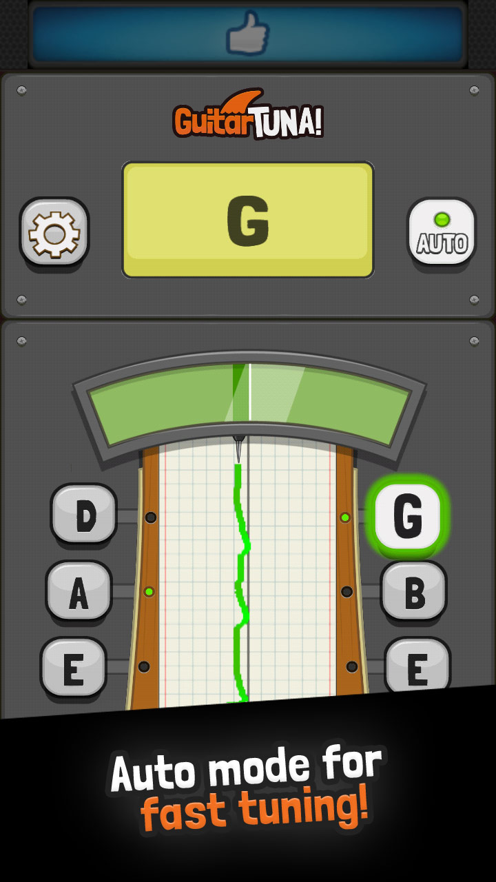 Guitartuna Guitar Tuner app for standard tuning Uses the built in