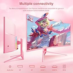 DJiEX 34 inch Pink Ultrawide Curved Computer Gaming
