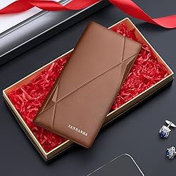 VANNANBA Checkbook Wallet RFID Blocking Leather