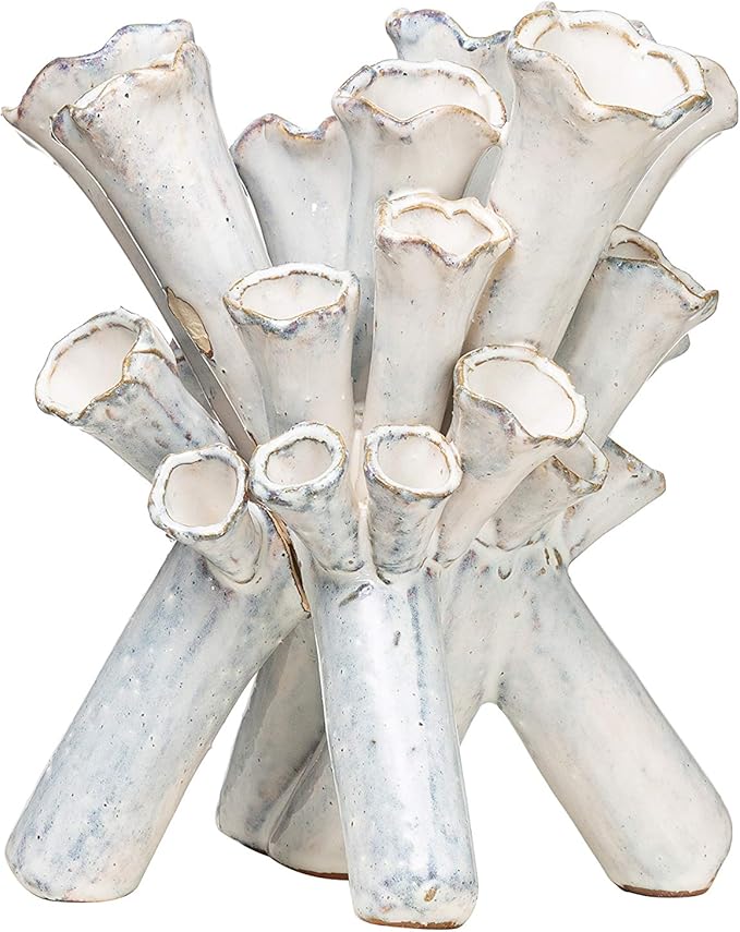 Creative Coop Vase, Stoneware, White Amazon.co.uk Kitchen & Home